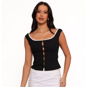 Petal & Pup Amelie Top – Black | Size Large | NWT